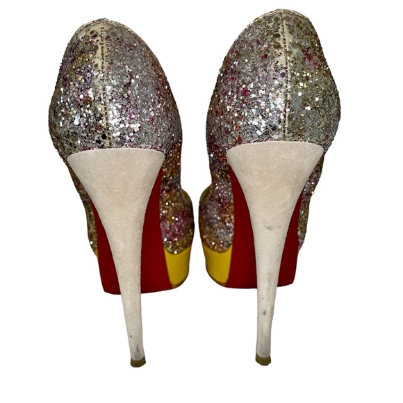 Christian Louboutin Lady Peep 150 Glitter Aquarium Rosette - Picture 9 of 10